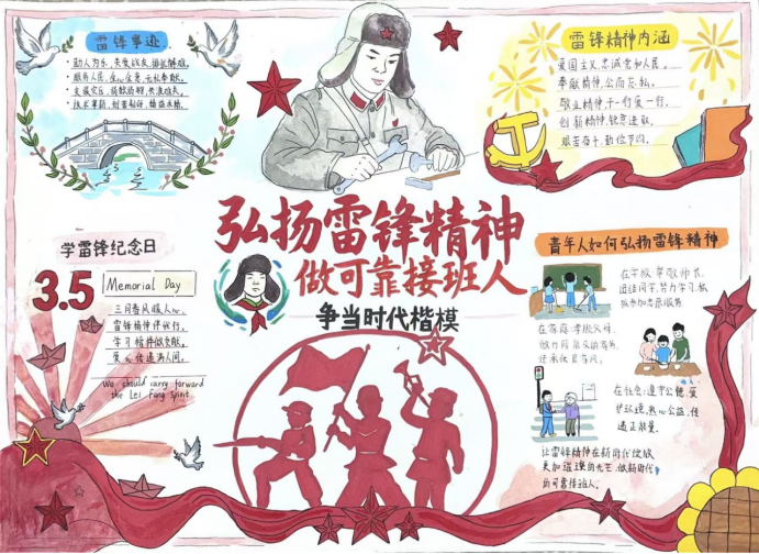 永州一中朝阳学校举行“弘扬雷锋精神 争做时代新人”手抄报评比活动